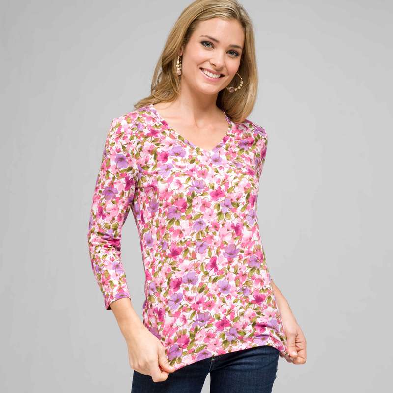 Floral Print Tee, Multi, large image number 0